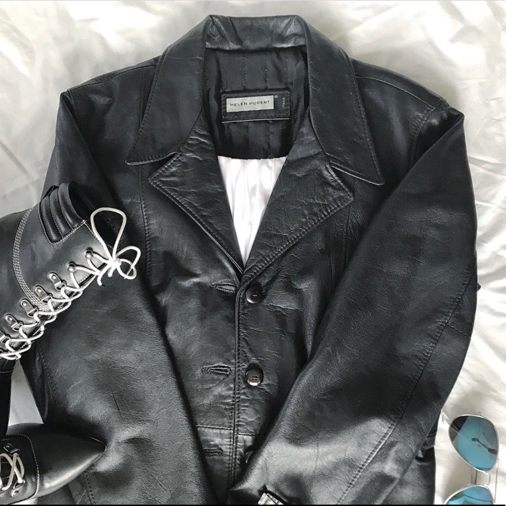 Helen Hubert Black Genuine Leather Jacket
